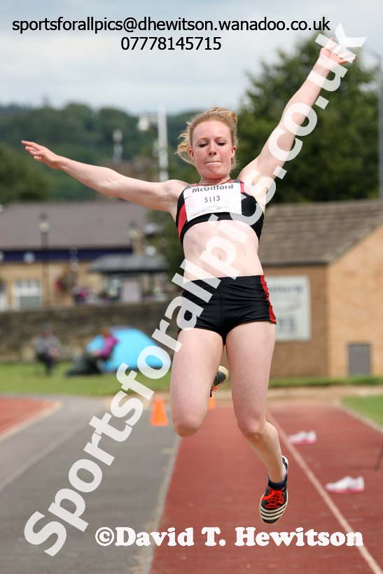 Senior womens long jump, EAP International Combined Events, Hexham Northumberland. Photo: David T. Hewitson/Sports for All Pics